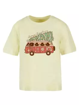 Футболка F4NT4STIC Tee Groovy Weihnachten Camper Van, цвет softyellow