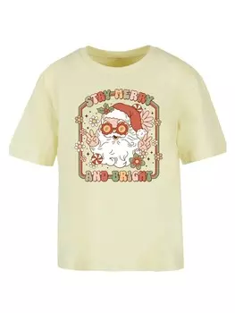 Футболка F4NT4STIC Tee Stay Merry And Bright Hippie Santa, цвет softyellow