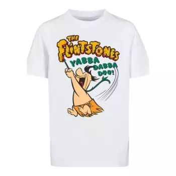 Футболка F4NT4STIC «The Flintstones Fred Yabba Dabba Doo», дети унисекс, товары премиум-класса, для мальчиков, девочек, с принтом, белый