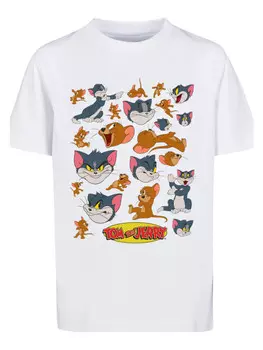 Футболка F4NT4STIC Tom and Jerry TV Serie Many Faces, белый