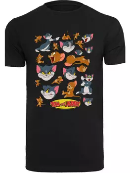 Футболка F4NT4STIC Tom und Jerry Many Faces, черный