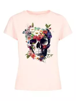Футболка F4Nt4Stic TOTENKOPF BLUMEN, розовый