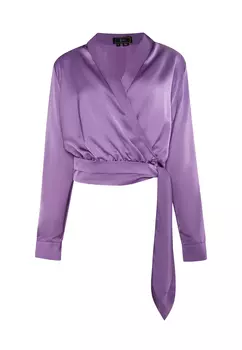 Футболка faina Wickelbluse Aus Satin, фиолетовый