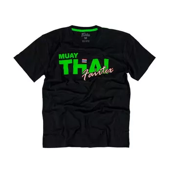 Футболка Fairtex TST178 Muay Thai Neon, размер S, черный/зеленый