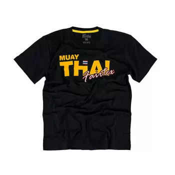 Футболка Fairtex TST178 Muay Thai Neon, размер XS, черный/золотой