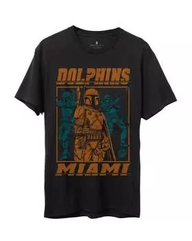 Футболка фаната Dolphins Star Wars Boba Fett Showdown Junk Food Clothing, черный