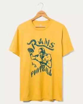 Футболка фаната франшизы Rams NFL Junk Food Clothing, цвет mustard