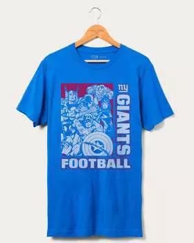 Футболка фаната NY Giants x Marvel The Avengers Squad Junk Food Clothing, цвет royal