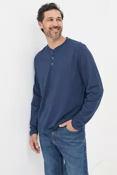 Футболка Fatface Organic Woodside Slub Henley Fat Face, синий