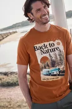 Футболка FatFace Vw с фотографией природы Fat Face, желтый