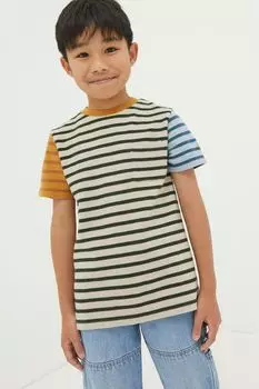 Футболка Fatface в фактурную полоску Fat Face, бежевый