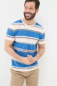 Футболка Fatface в полоску пике Fat Face, синий