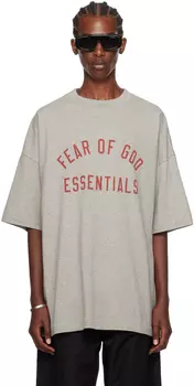 Футболка Fear of God EENTIAL серая с круглым вырезом Fear of God ESSENTIALS, Dark heather