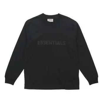 Футболка Fear of God Essentials FW20 SS20 Boxy Long Sleeve T-Shirt 'Black' FOG-SS20-400, черный