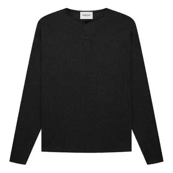 Футболка Fear of God Essentials FW21 Thermal Henley L/S Black, черный