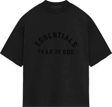 Футболка Fear of God Essentials Heavy Jersey Crewneck 'Jet Black', черный
