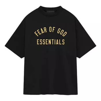 Футболка Fear of God Essentials Jersey Crewneck Tee 'Black', черный
