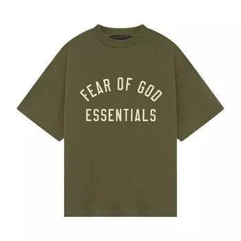 Футболка Fear of God Essentials Kids Jersey Crewneck Tee Military, зеленый