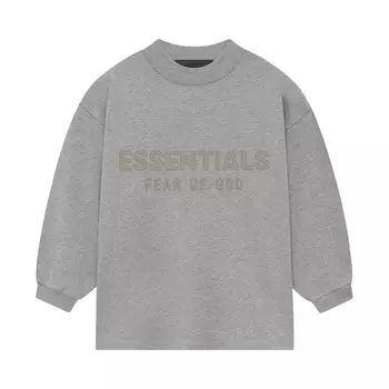 Футболка Fear of God Essentials Kids Long-Sleeve Tee, цвет Dark Heather Oatmeal