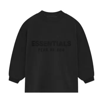 Футболка Fear of God Essentials Kids Long-Sleeve T-Shirt, черный