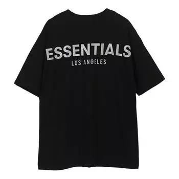 Футболка Fear of God Essentials LA Short Sleeve T-Shirt 'Black White' FOG-SS20-004, черный