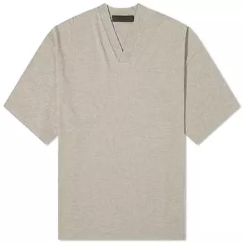Футболка Fear Of God Essentials Spring Logo V-Neck, цвет Dark Heather Oatmeal
