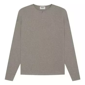 Футболка Fear of God Essentials SS21 Thermal Henley Long Sleeve Grey Flannel, серый