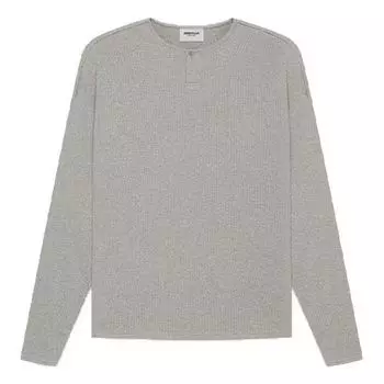 Футболка Fear of God Essentials SS21 Thermal Henley Long Sleeve Dark Heather Oatmeal, бежевый