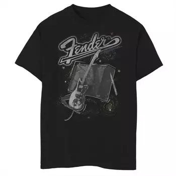 Футболка Fender с эскизом гитары и усилителя для мальчиков 8–20 лет Licensed Character