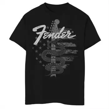 Футболка Fender Snake USA с логотипом для мальчиков 8–20 лет Licensed Character