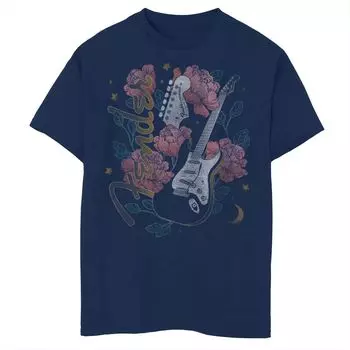Футболка Fender Strat Strat с цветочным принтом для мальчиков 8–20 лет, постер и графическое изображение Licensed Character