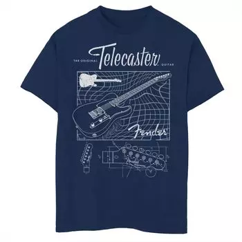 Футболка Fender Telecaster Schematic для мальчиков 8–20 лет Licensed Character