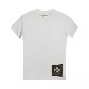 Футболка Fendi Kids Logo T-Shirt, цвет Dry Argil