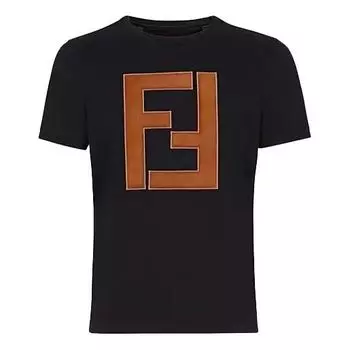 Футболка FENDI SS21 Logo Pattern Round Neck Short Sleeve T-Shirts 'Black', черный