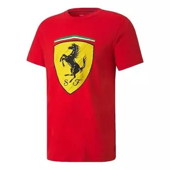 Футболка ferrari race big shieldtee+ printing short sleeve racing red t-shirt Puma, красный