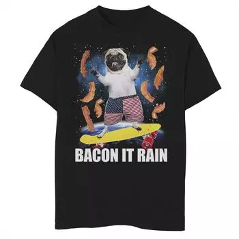 Футболка Fifth Sun Bacon It Rain для мальчиков 8–20 лет с рисунком «Мопс, скейтбординг» Fifth Sun