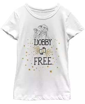 Футболка Fifth Sun Girl's Harry Potter Dobby is Free Child, белый