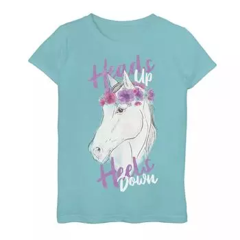 Футболка Fifth Sun Heads UP Heels Down Horse для девочек 7–16 лет с рисунком лошади Licensed Character