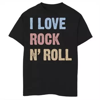 Футболка Fifth Sun I Love Rock N' Roll для мальчиков 8–20 лет с графическим рисунком и текстовым блоком Fifth Sun