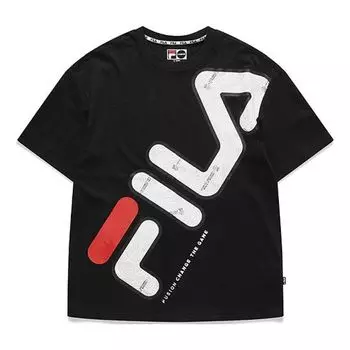 Футболка Fila Casual Sports Short Sleeve Round Neck Unisex Black, черный