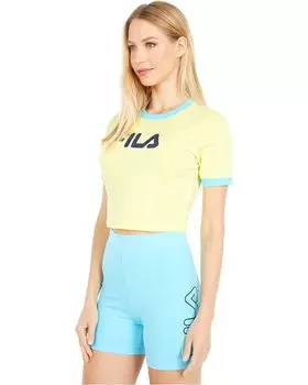 Футболка Fila Tionne Crop Tee, цвет Limelight/Bachelor Button/Peacoat White