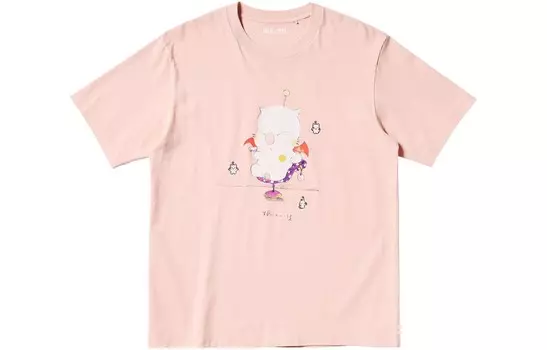 Футболка Final Fantasy Co-brand для мужчин, розовая Uniqlo, розовый