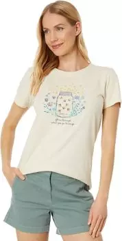 Футболка Fireflies Flowers Jar с короткими рукавами Crusher Life is Good, цвет Putty White