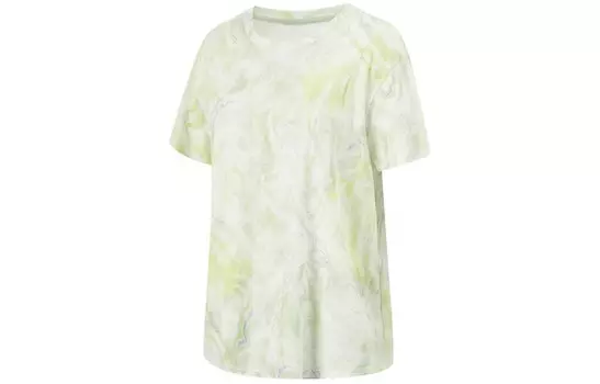 Футболка Fitness Series женская стандартная белая с полным принтом Lining