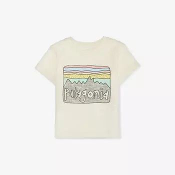 Футболка fitz roy skies с короткими рукавами из органического хлопка 6 месяцев – 4 лет Patagonia, цвет undyed natural