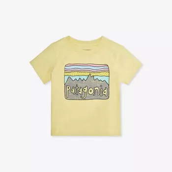 Футболка fitz roy skies с короткими рукавами из органического хлопка 6 месяцев – 4 лет Patagonia, желтый