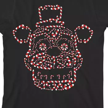 Футболка Five Nights at Freddy's Christmas Candy Cane Face с рисунком для мальчиков 8–20 лет Licensed Character