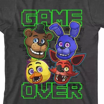 Футболка Five Nights At Freddy's с изображением группы персонажей Game Over для мальчиков 8–20 лет Licensed Character