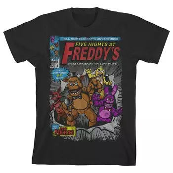 Футболка Five Nights at Freddys для мальчиков 8–20 лет с рисунком Licensed Character, черный