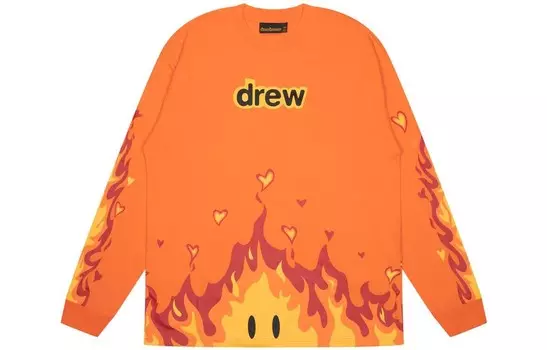 Футболка Flame Series унисекс оранжевого цвета Drew House, оранжевый
